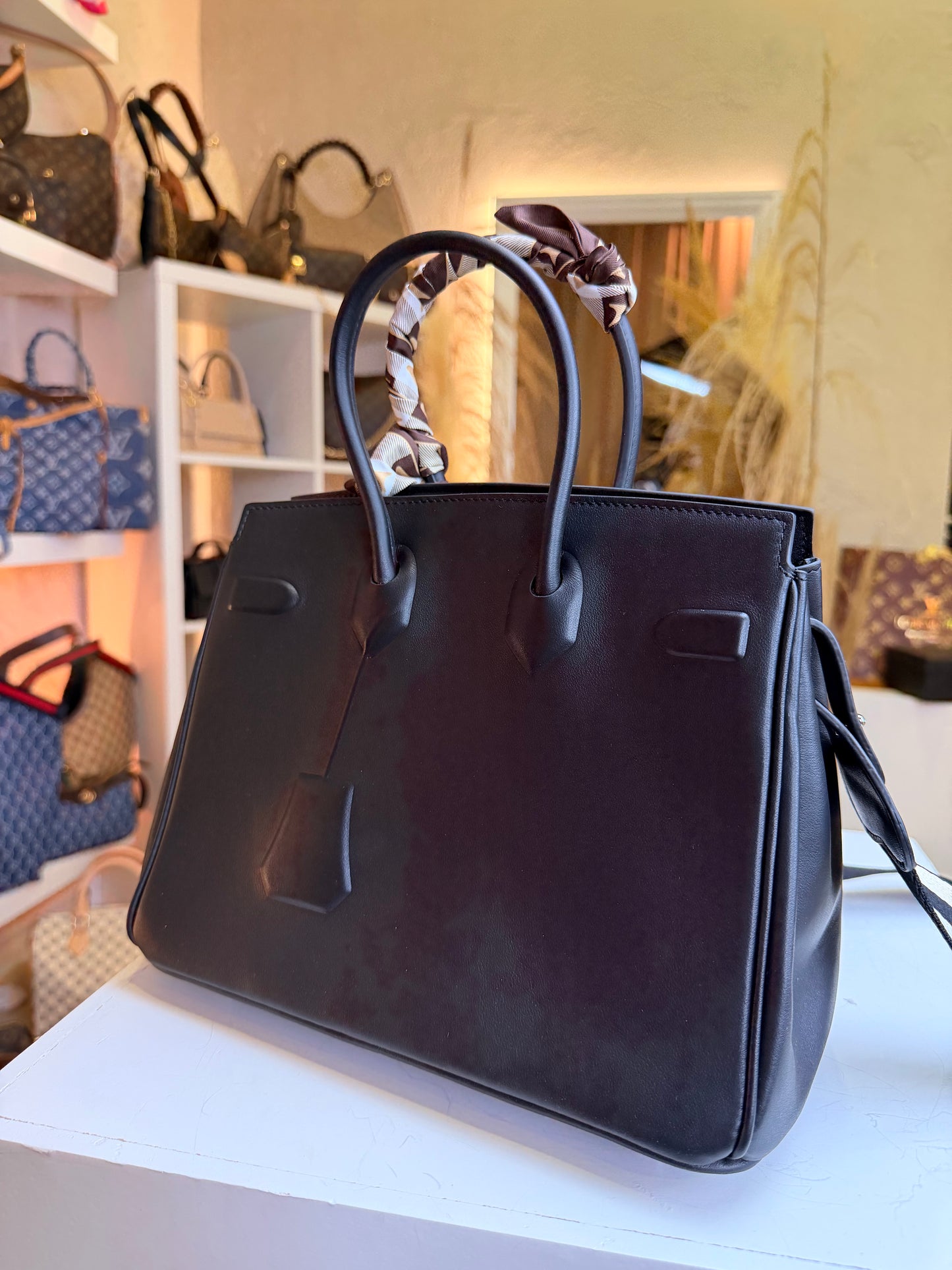 Birkin 35 Black Shadow Evercalf "Inverse Shadow