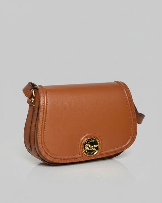 Horse Medal Saddle Bag in Grained Leather