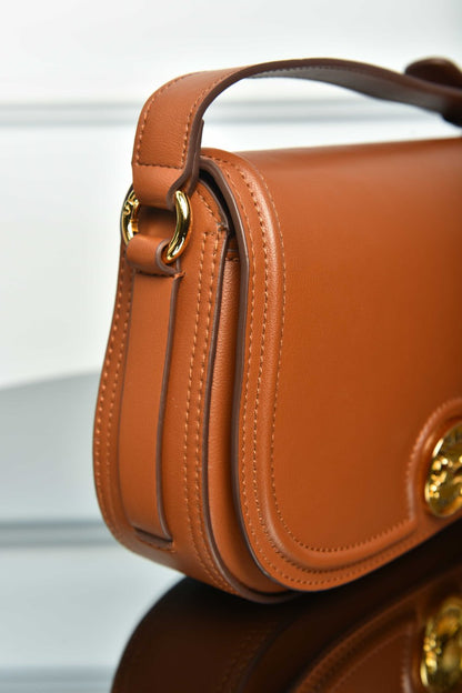 Horse Medal Saddle Bag in Grained Leather