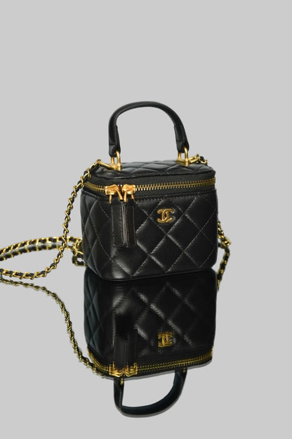Classic Top Handle Vanity Case with Chain