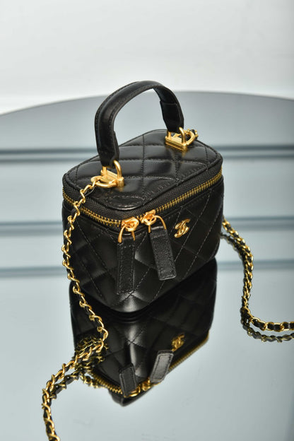 Classic Top Handle Vanity Case with Chain