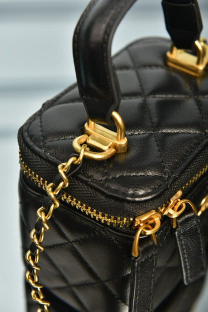 Classic Top Handle Vanity Case with Chain