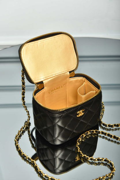 Classic Top Handle Vanity Case with Chain