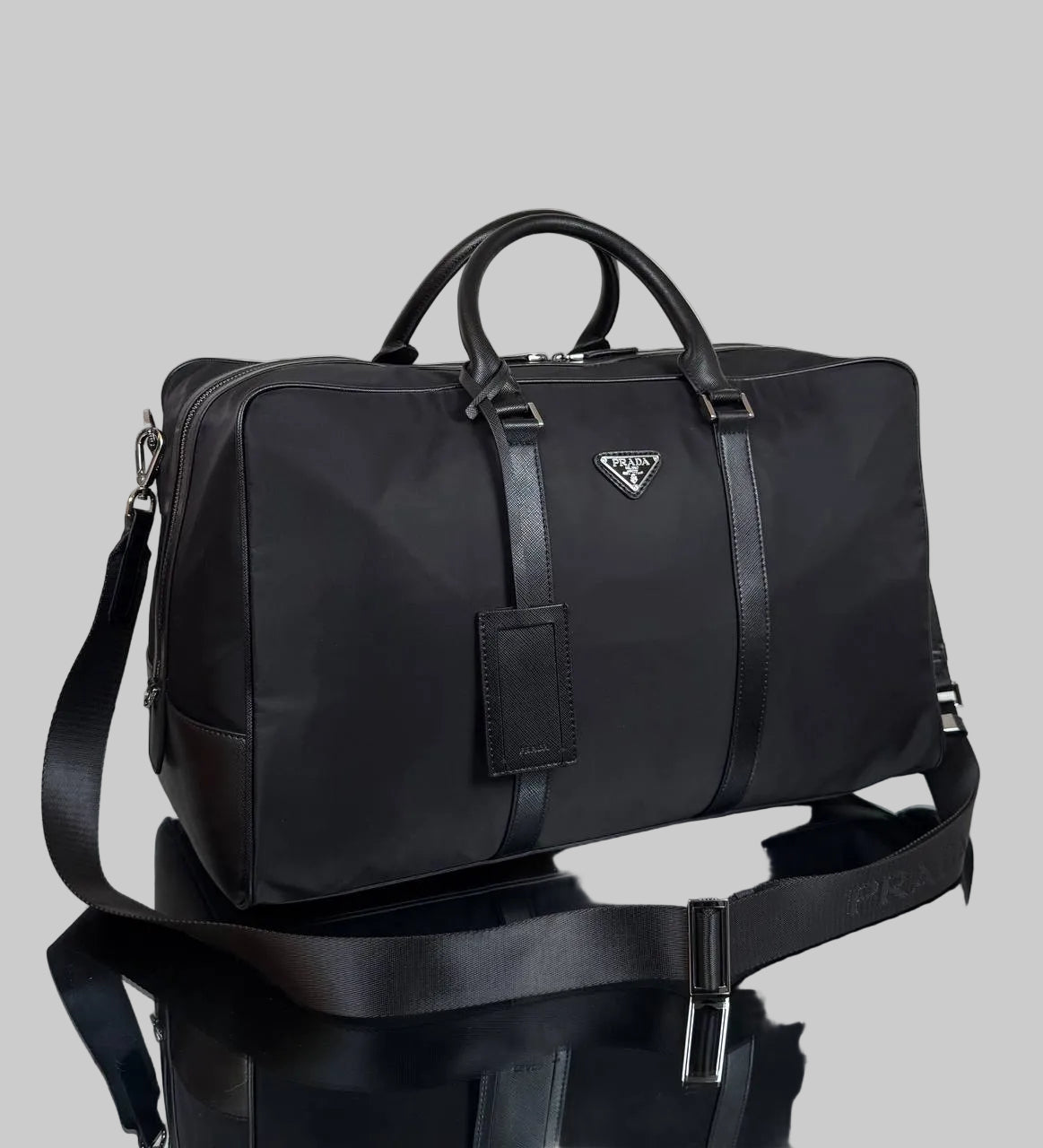 Re-Nylon and Saffiano Travel Bag
