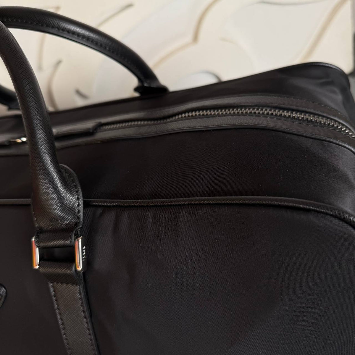 Re-Nylon and Saffiano Travel Bag