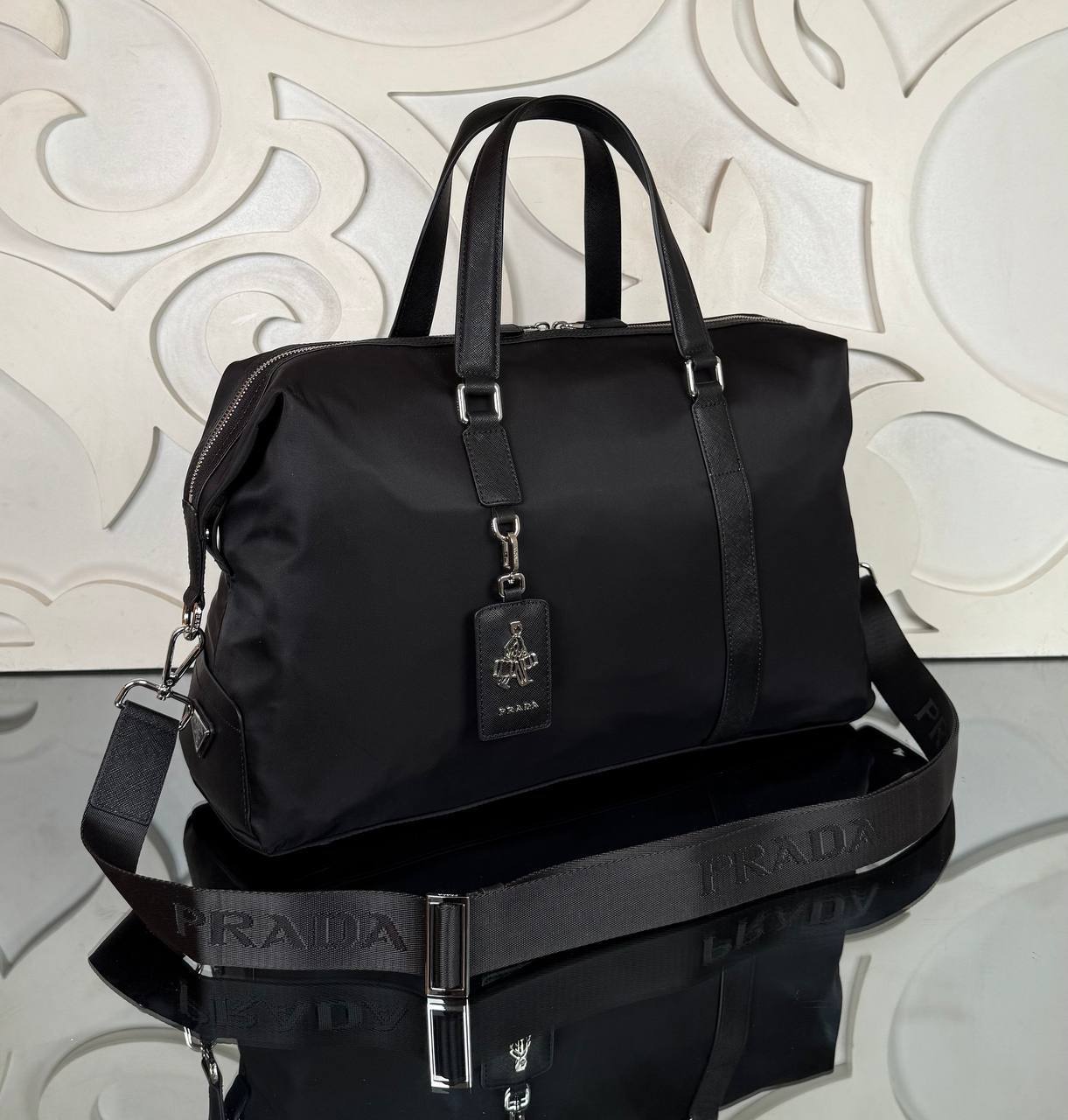 Re-Nylon and Saffiano Travel Bag
