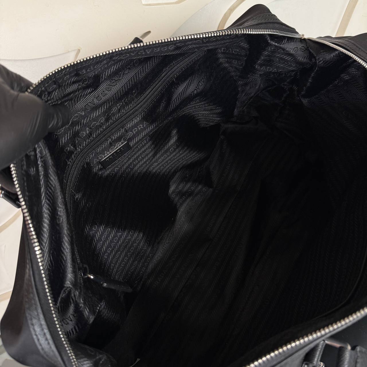 Re-Nylon and Saffiano Travel Bag