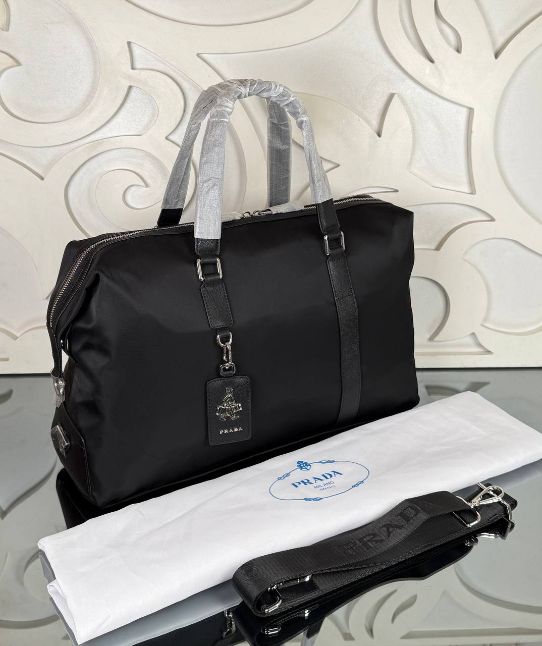 Re-Nylon and Saffiano Travel Bag