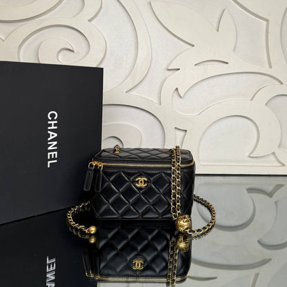 Small Vanity Bag with Goldball Hardware