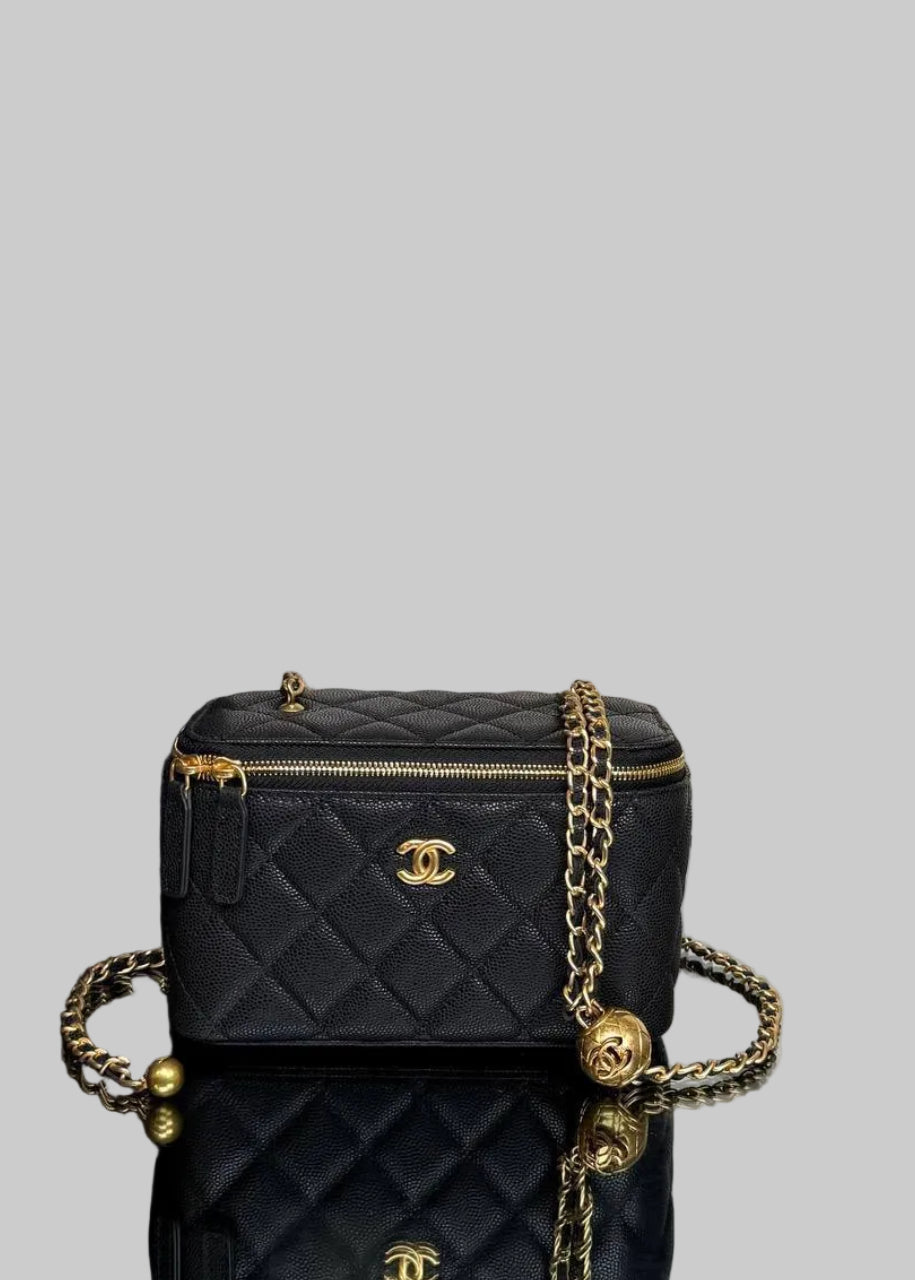 Small Vanity Bag with Goldball Hardware