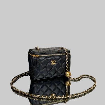 Small Vanity Bag with Goldball Hardware