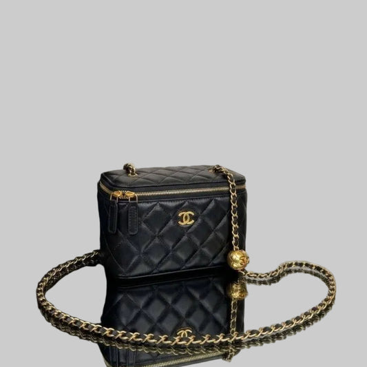 Small Vanity Bag with Goldball Hardware
