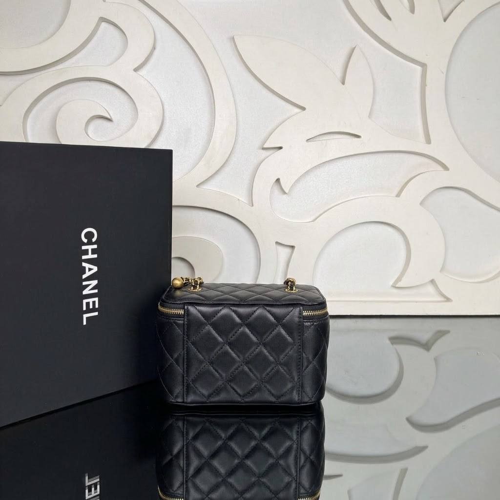 Small Vanity Bag with Goldball Hardware