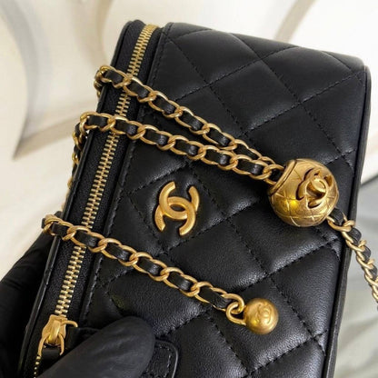 Small Vanity Bag with Goldball Hardware