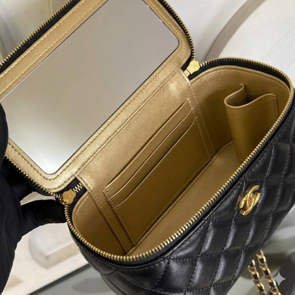 Small Vanity Bag with Goldball Hardware