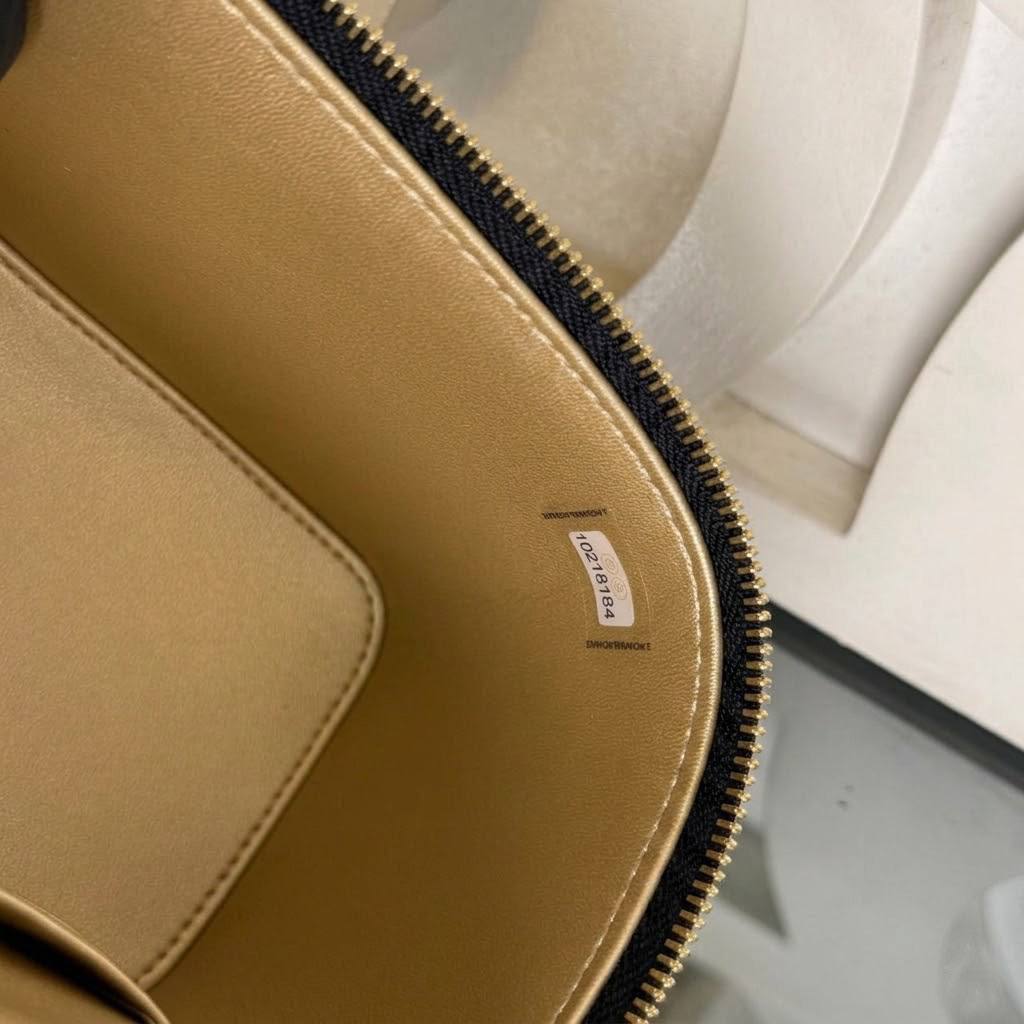 Small Vanity Bag with Goldball Hardware