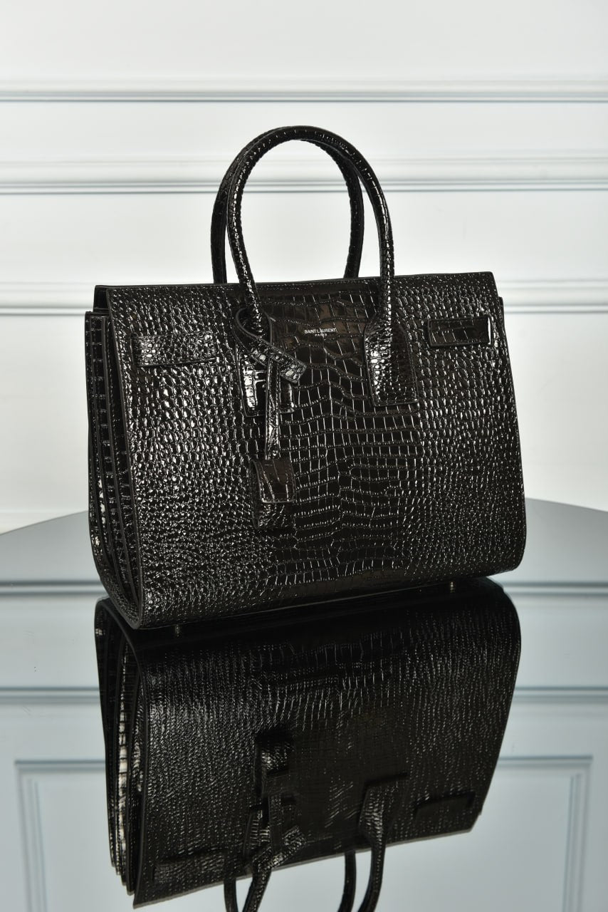 Sac De Jour in Crocodile-Embossed Leather