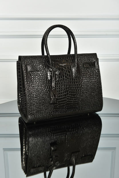 Sac De Jour in Crocodile-Embossed Leather