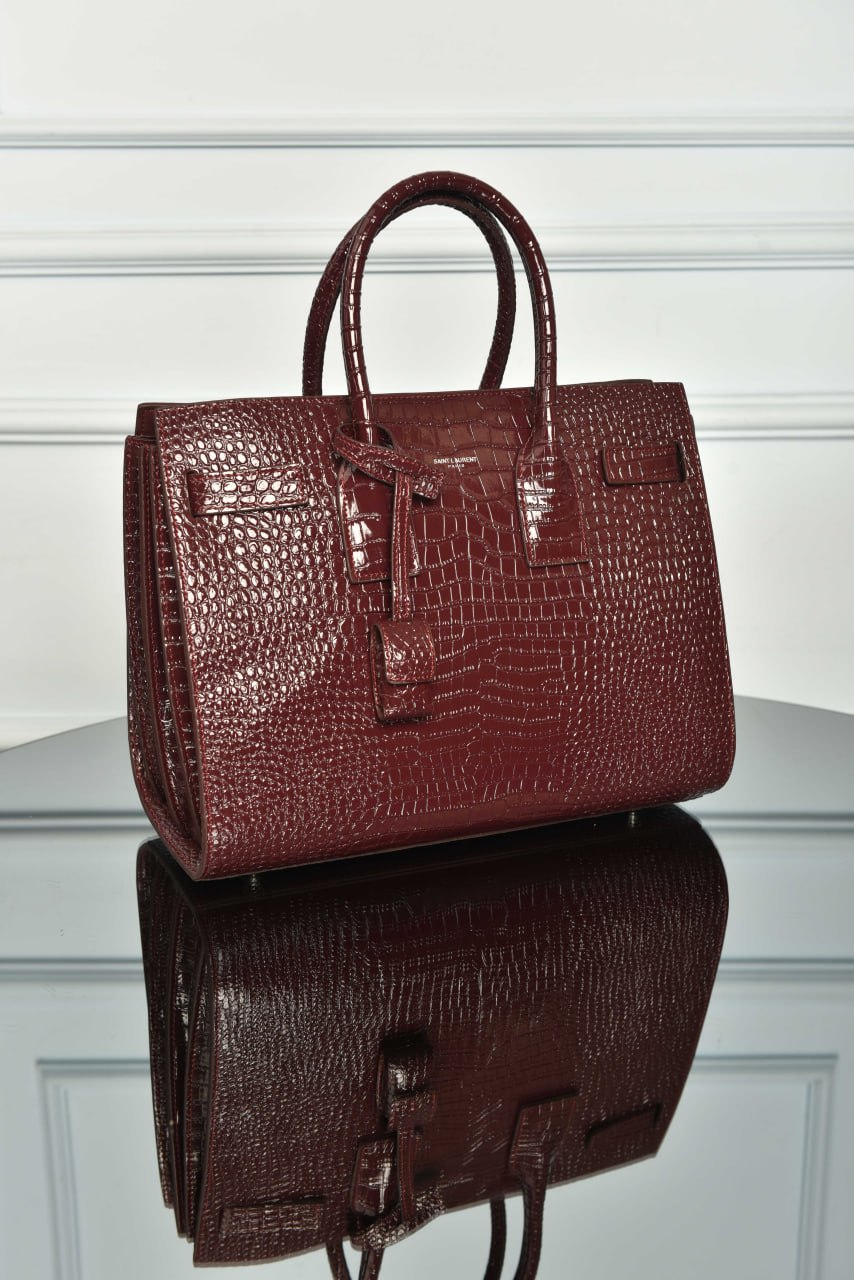 Sac De Jour in Crocodile-Embossed Leather