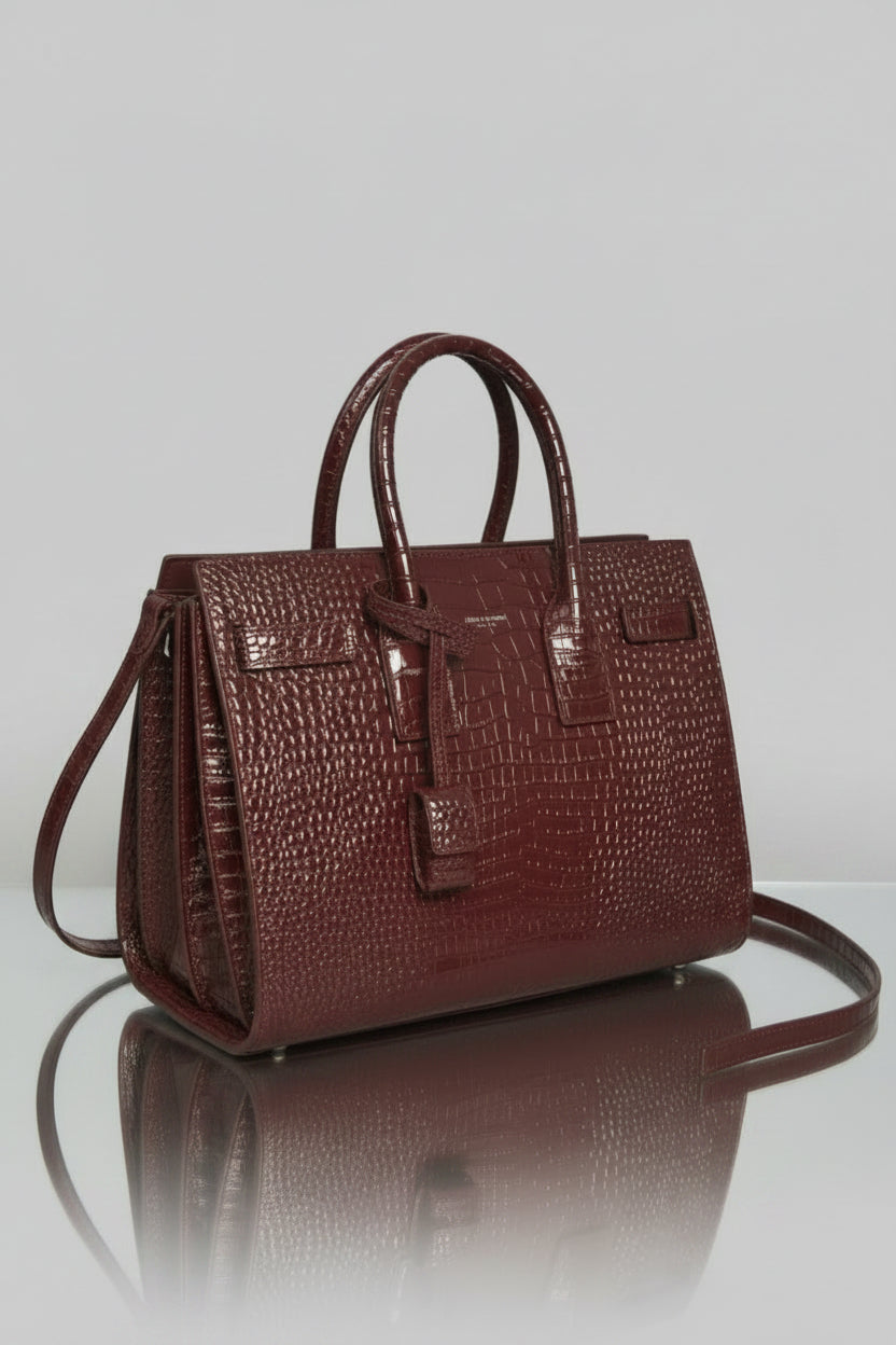 Sac De Jour in Crocodile-Embossed Leather