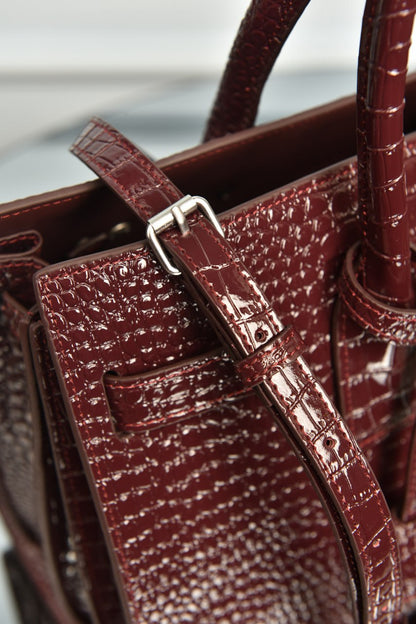 Sac De Jour in Crocodile-Embossed Leather