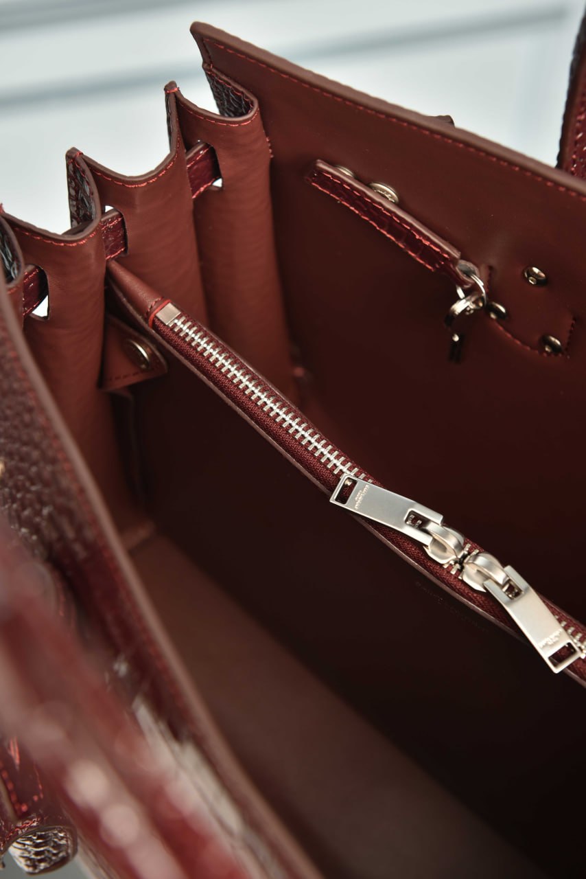 Sac De Jour in Crocodile-Embossed Leather