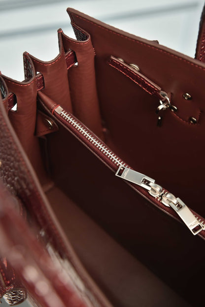 Sac De Jour in Crocodile-Embossed Leather