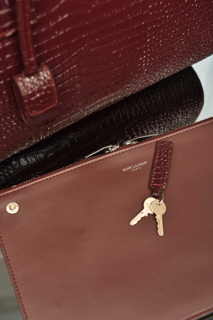 Sac De Jour in Crocodile-Embossed Leather