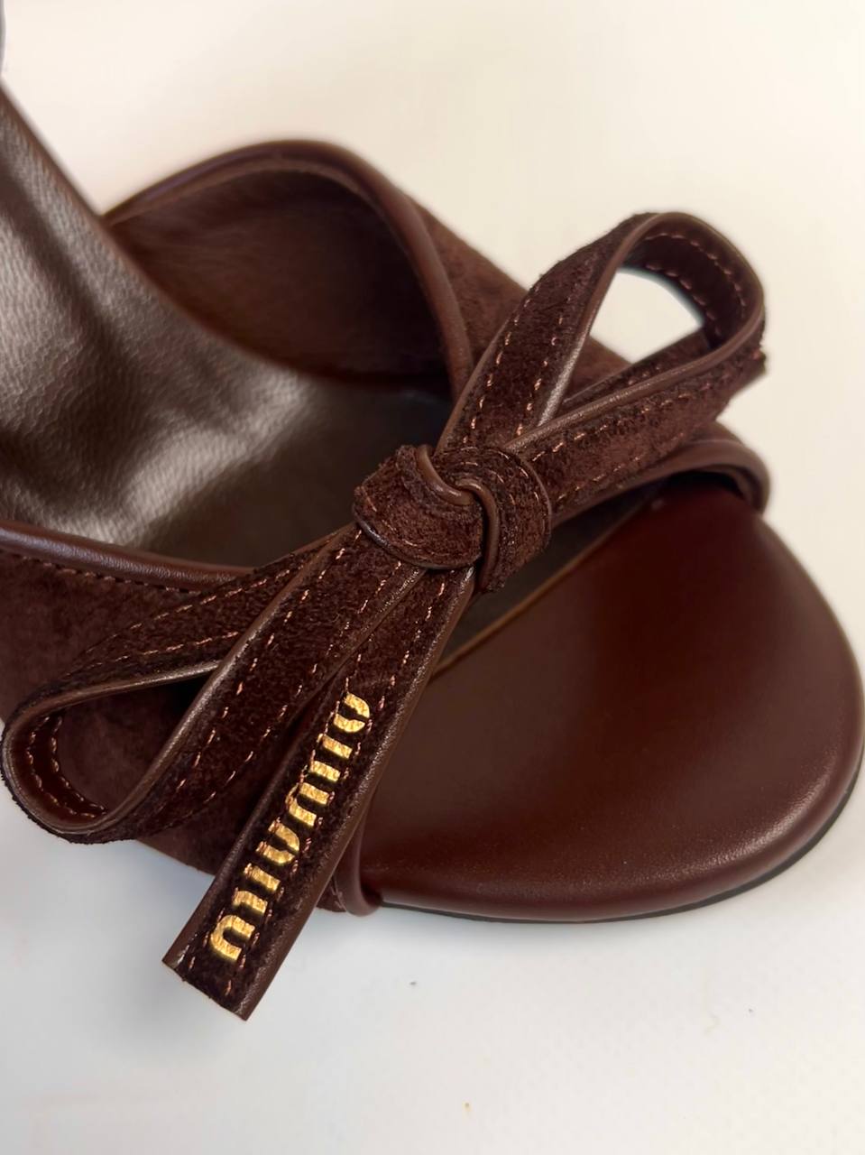 Bow-Detail Suede Sandals