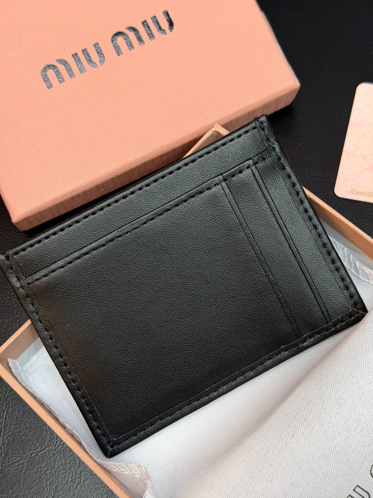 Matelasse Leather Card Holder