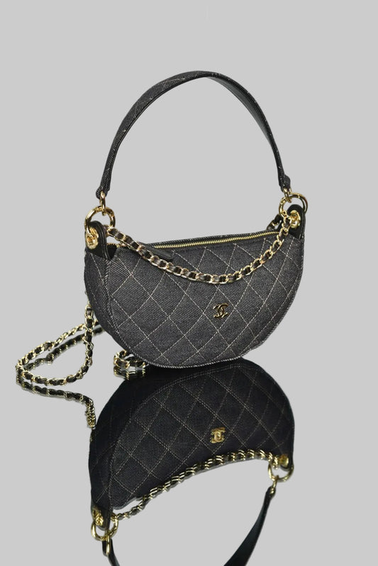 Chain Clutch Denim