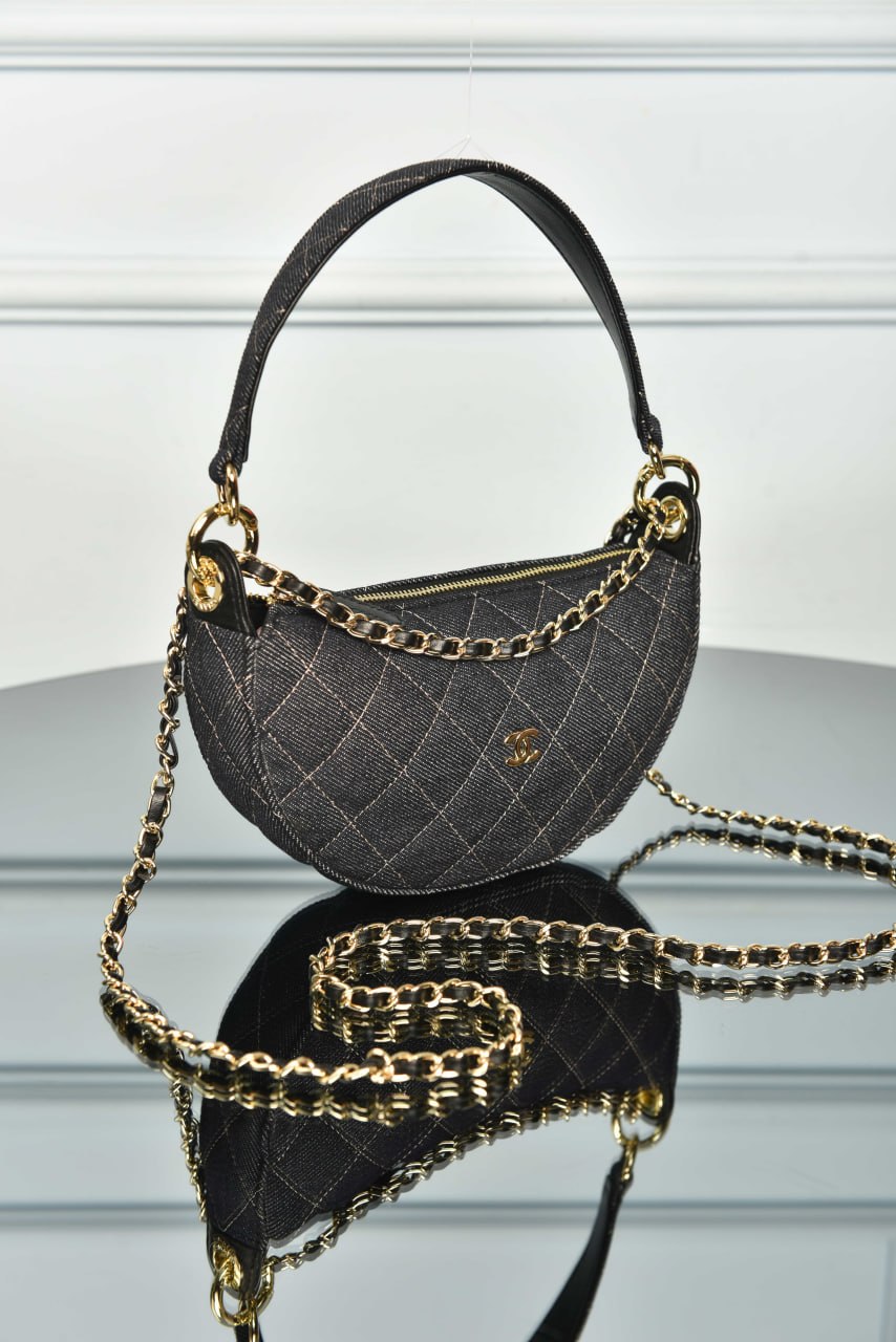 Chain Clutch Denim