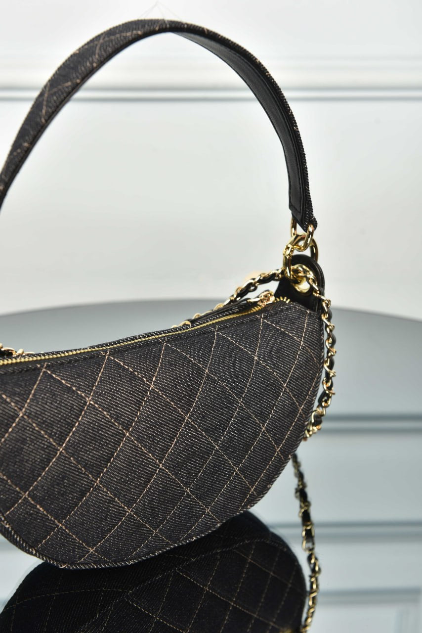 Chain Clutch Denim