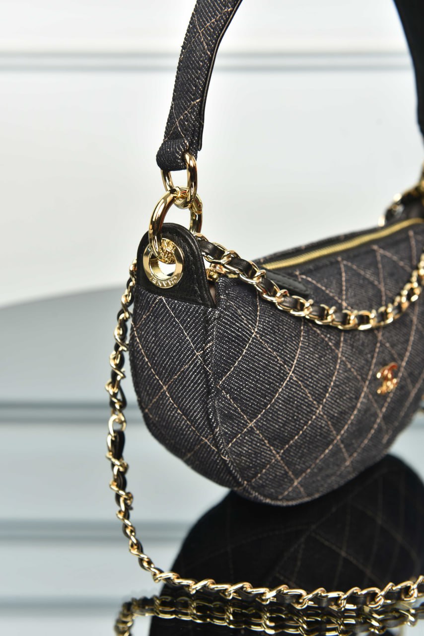 Chain Clutch Denim