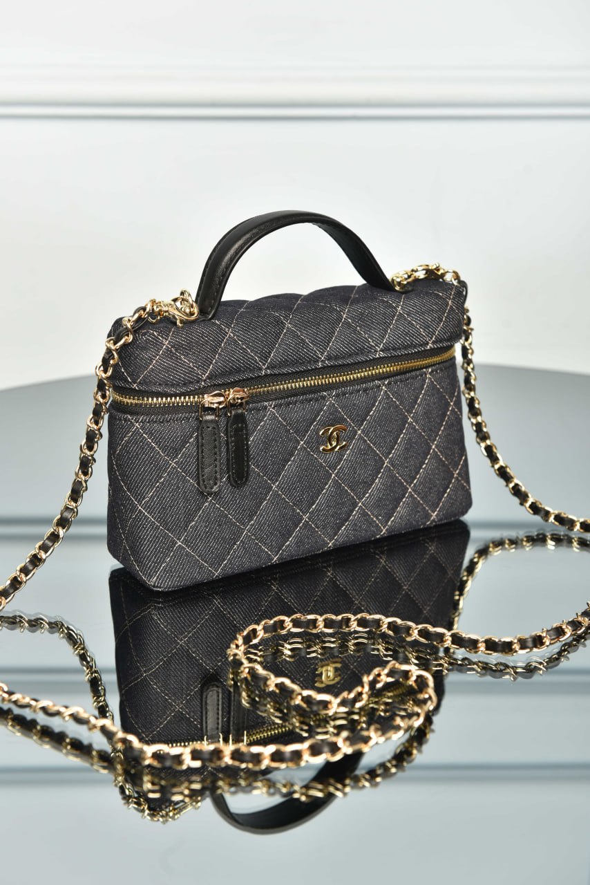 Vanity Bag in Denim with Chain