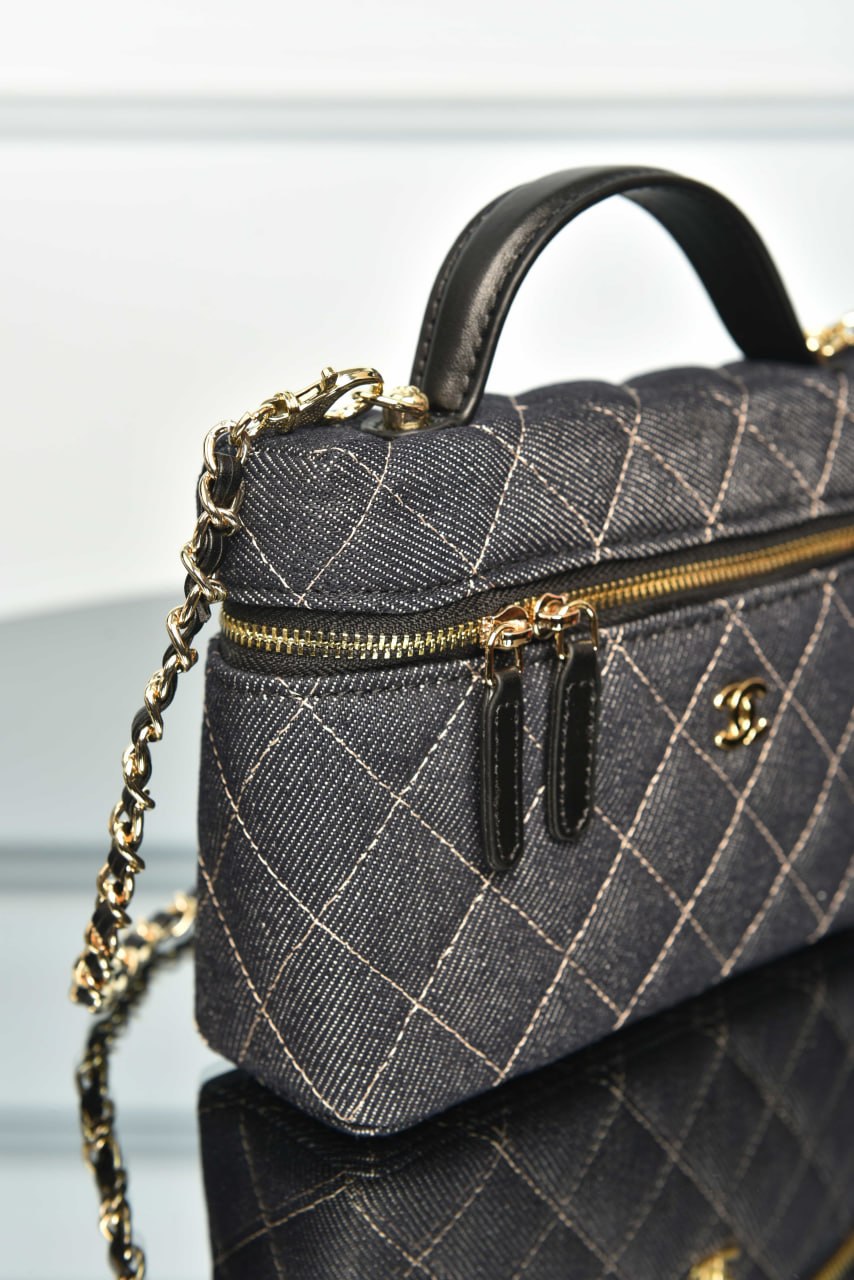 Vanity Bag in Denim with Chain