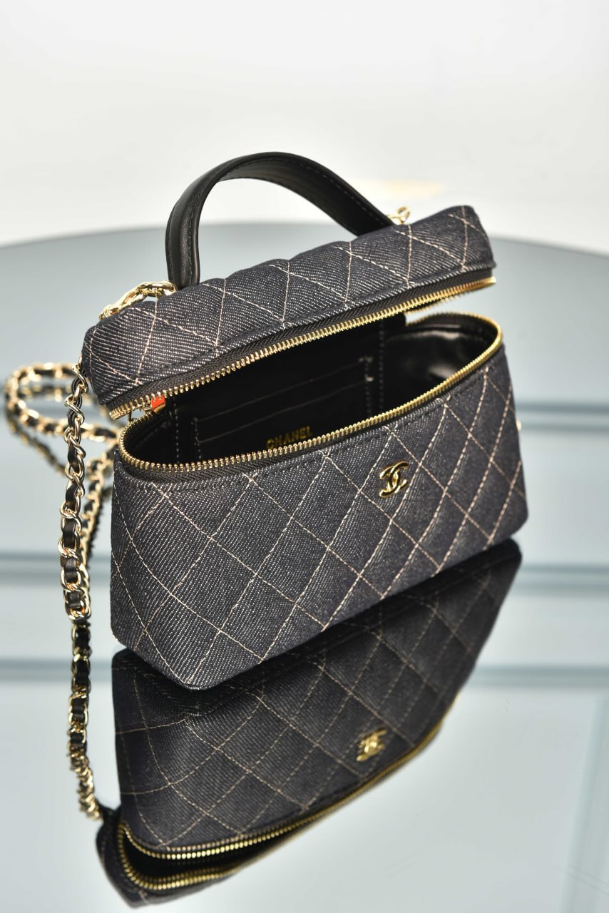 Vanity Bag in Denim with Chain