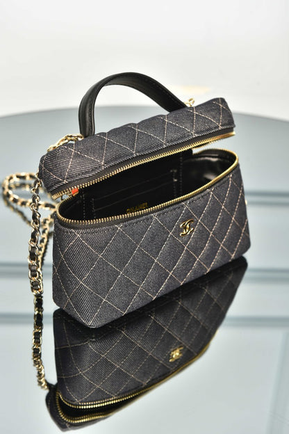 Vanity Bag in Denim with Chain