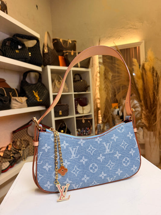 Liv Pochette Monogram Sky Blue Denim