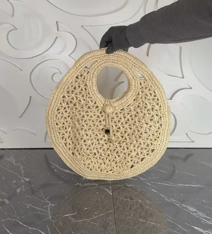The Spaiggia Round Raffia Tote Bag