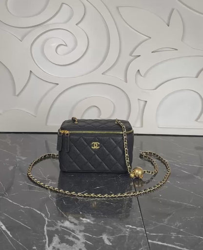 Small Vanity Bag with Goldball Hardware